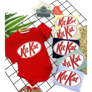 Murat Baby Bebek Kitkat Baskılı Body Zıbın Kırmızı