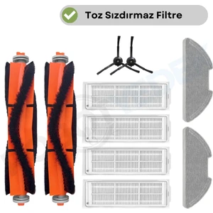 Xiaomi Mop 2 Pro (Siyah) MJST1SHW UYUMLU Yedek Fırça Filtre Mop Seti-10 Parça