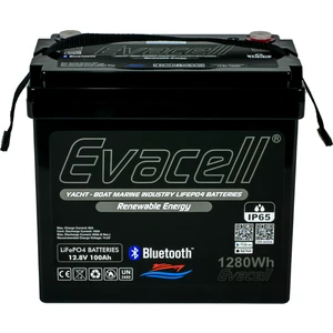12.8V (12 Volt) 100 Ah Amper LiFePO4 Lityum Demir Fosfat 1280 Wh Akü Bluetooth IP65 Marin Karavan Akü