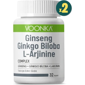 Ginseng Ginkgo Biloba L-Arginine 32 Kapsül 2 Adet