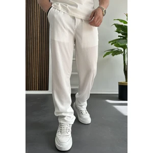 Erkek Rahat Kalıp Yazlık Pantolon Beyaz EDW269