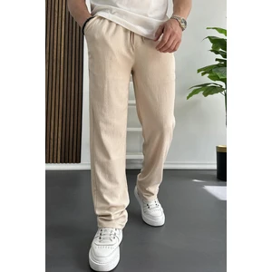 Erkek Rahat Kalıp Yazlık Pantolon Krem EDW269