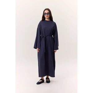 Oversıze Uzun Rahat Elbise Lacivert