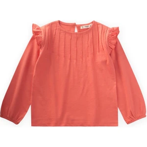 Nervür Detaylı T-Shırt 3-10 Yaş Füme