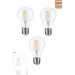 E27 220V 6W 4000K Filament LED Ampul ERD-283