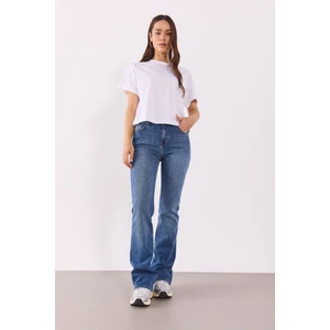 Emilie Dirty Med Blue Bootcut Jean Pantolon - Dırty Med Blue