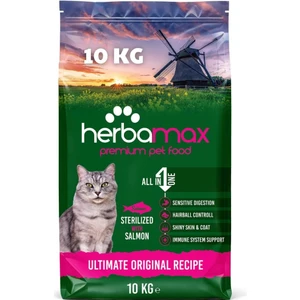 HerbaMax Premium Somonlu Kedi Maması – Kısırlaştırılmış Kediler İçin, 10 Kg