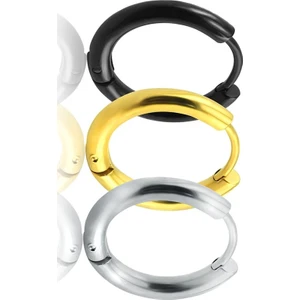 Halka İnce Parlak Erkek Bayan Unisex Çelik Küpe Çifti 2 Adet mse5-2