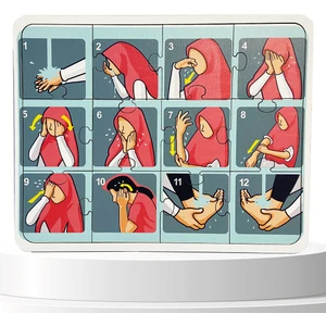 Moon Beavers - İslamı Öğreniyorum - Namaz Öğreten Yapboz - Ahşap Puzzle - Erkek Çocuk (16x20 cm.)