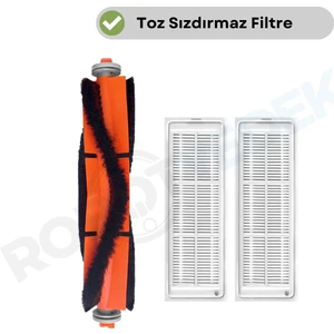 Xiaomi Mop 2 Pro MJST1SHW Uyumlu Yedek Ana Fırça ve Hepa Filtre-3 Parça