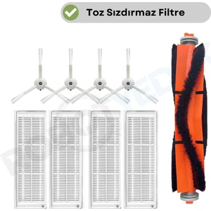 Xiaomi Mop 2 Pro (Beyaz) MJST1SHW Uyumlu Yedek Mopsuz Fırça Hepa Filtre Seti-9 Parça