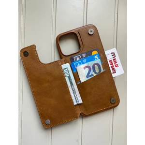 Kılıf Sipariş Apple iPhone 15 Pro Max Cüzdanlı Kart Bölümlü Deri Kılıf