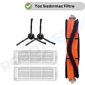 Xiaomi Mop 2 Pro (Siyah) MJST1SHW Uyumlu Yedek Fırça Filtre Seti-5 Parça
