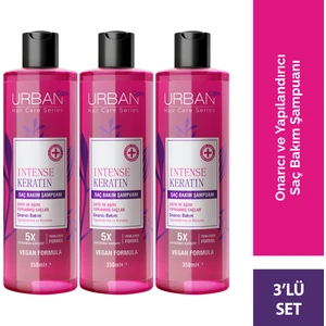 Urban Care Intense Keratin Yoğun Hasar Onarıcı Saç Bakım Şampuanı Vegan 350 ml x3 
