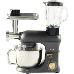 M200 Multi-Fonksiyonel 3'ü Bir Arada Döküm Gövde Stand Mikser Kıyma Setli ve Blender Özellikli 1800W Gri Gold