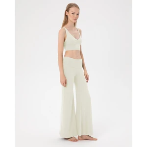 Ayma Active Krem Şortlu Yoga Pantolon Ince Dökümlü Yoga Pantolon