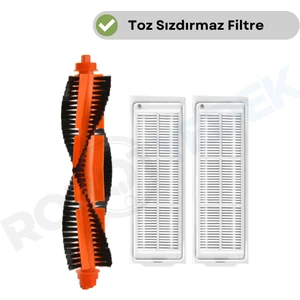 Xiaomi Mop Pro STYJ02YM (Siyah) Uyumlu Yedek Ana Fırça ve Hepa Filtre-3 Parça
