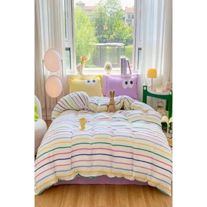 Kolay Ütülenir Nevresim Takımı Tek Kişilik Funny Sarı