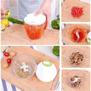 Octopus Bazaar 5 Bıçaklı Ipli El Rondosu Büyük Ip Çekmeli El Rondosu  Beyaz