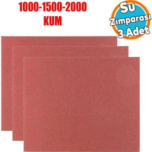 Araç Otomotiv Far Temizleme Parlatma İnce Kalın Su Zımpara Seti Kağıt 1000-1500-2000 Kum (3 Adet)