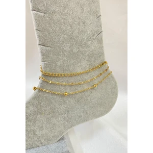 Altın Renk Uzatma Singapur Top Zincir Çelik Halhal - 3273