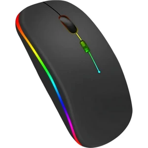 Şarjlı Rgb Işıklı Çift Modlu Kablosuz Mouse, Laptop, Tablet, Telefon, Tv Uyumlu Mouse Süper Sessiz
