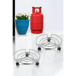 Metal Saksı Altlığı Tekerlekli 2 Li Set
