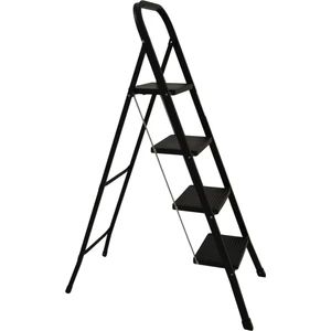 4 Basamaklı Metal Merdiven Hardy Siyah (1.48 Metre)