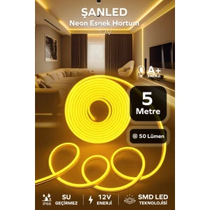 12VOLT Neon Esnek Hortum LED Beyaz ,gün Işığı,amber,mavi,kırmızı,yeşil Işık 5 Metre-Trafosuz