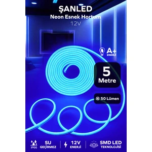 12VOLT Neon Esnek Hortum LED Beyaz ,gün Işığı,amber,mavi,kırmızı,yeşil Işık 5 Metre-Trafosuz