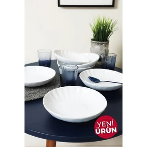 Beyaz Sirius Yemek  Tabağı 20 cm 6 Adet