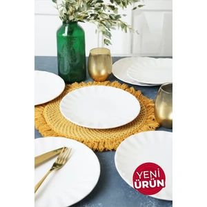 Beyaz Sirius Pasta Tabağı 22 cm 6 Adet 004