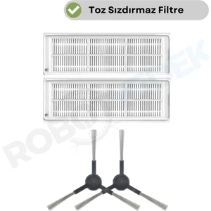 Viomi V3 Uyumlu Yedek Hepa Filtre ve Yan Fırça-4 Parça