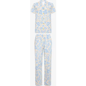Ella Pamuklu Çok Renkli Gömlek Pantolon Pijama Takımı