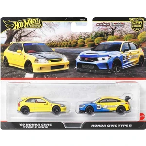 1:64 Hot Wheels Premium Car Culture 2'li Paket HBL96 - 99 Honda Civic Type R ve Honda Civic Type R