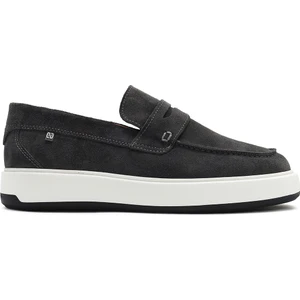 Erkek Gri Süet Deri Casual Loafer 25SFD707310