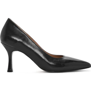 Kadın Siyah Ince Topuklu Rugan Deri Stiletto 25SFD162116