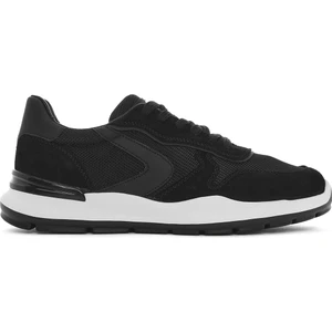 Erkek Siyah Bağcıklı Deri Sneaker 25SFD756214
