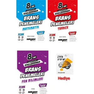 8.sınıf  Matematik Türkçe Fen Bilimleri Güçlendiren Branş Denemeleri Lgs Hazırlık