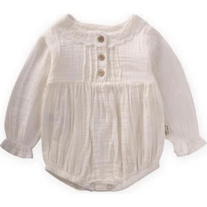 Fisto Yakalı Mevsimlik Müslin Zıbın 0-2 Yaş Ekru