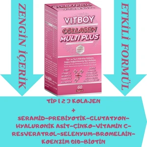 Hidrolize Kolajen Multi Plus Tip 1,2,3 Prebiyotik,Bromelain,Glutatyon,Seramid 60 Kapsül