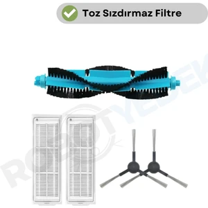 Viomi V3 Uyumlu Yedek Mopsuz Fırça Hepa Filtre Seti-5 Parça