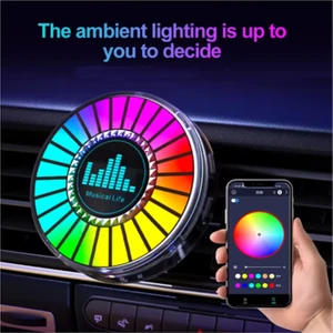 Sese Duyarlı Araçiçi ve Masaüstü Kullanılabilen Ekolayzer Rgb Ritim Işığı,uygulamadan Kontrol Edilir