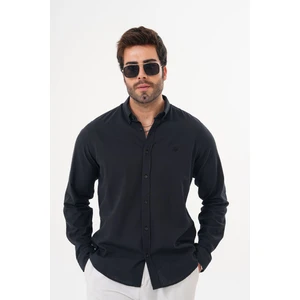 Catto Peak Erkek PAMUK Nefes Alan Teri Emen Nakışlı Regular Gömlek