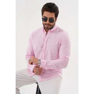 Catto Peak Erkek PAMUK Nefes Alan Teri Emen Nakışlı Regular Gömlek