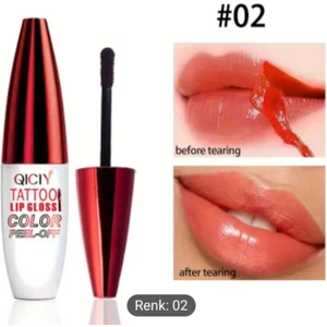 Qıcıy Tattoo Lip Gloss Soyulabilen Ruj
