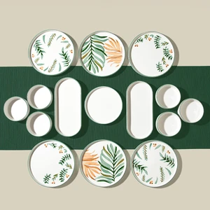 Leafy Garden 6 Kişilik 15 Parça Seramik Kahvaltı Takımı
