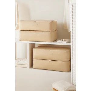 Home Wave 4'lü Mega Boy Bej Pötikare Baza Altı Hurç Set 74 x 46 x 22 cm