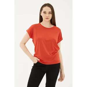 Fashion Friends Streç Regular Fit Yuvarlak Yaka Bluz Bayan Bluz 25Y0194K1