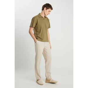 Regular Fit Normal Bel Düz Paça Keten Pantolon Erkek Pantolon W2510479614